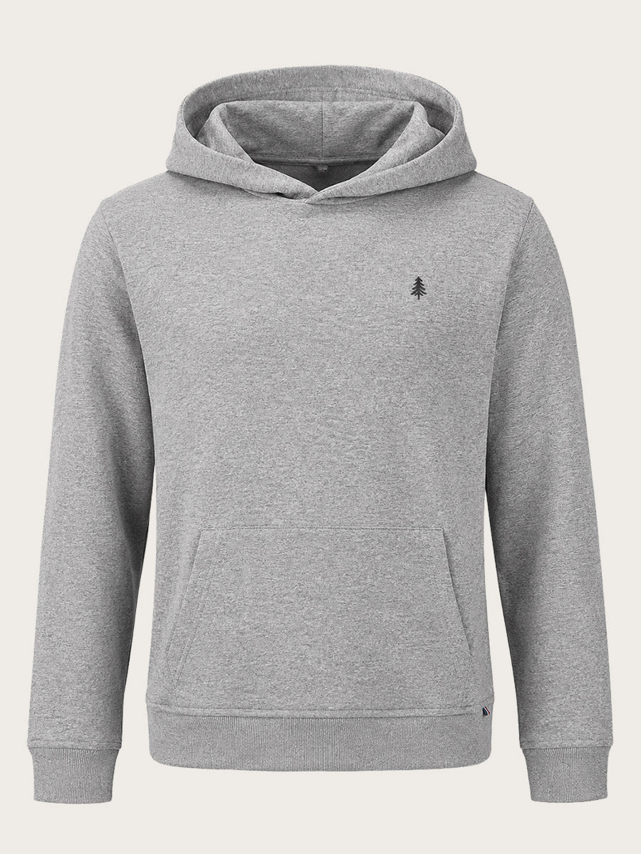 sweat-shirt capuche gabriel gris chiné face avant