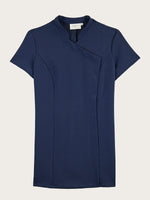 Blouse bleu marine Laurène piquée à plat