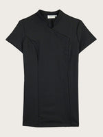 Blouse noir Laurène piquée à plat