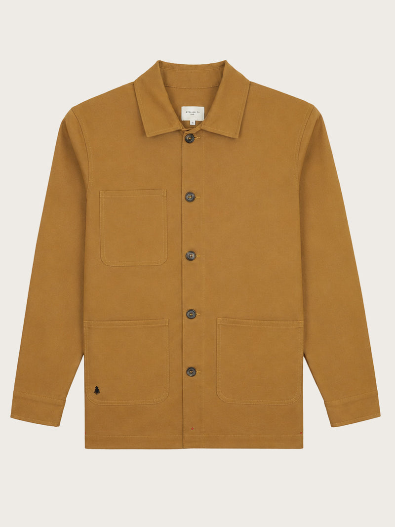 veste Mahaut couleur caramel piquée à plat