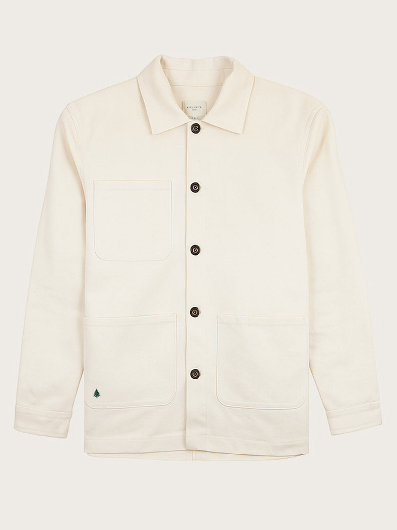 veste de travail Mahaut écru piquée à plat