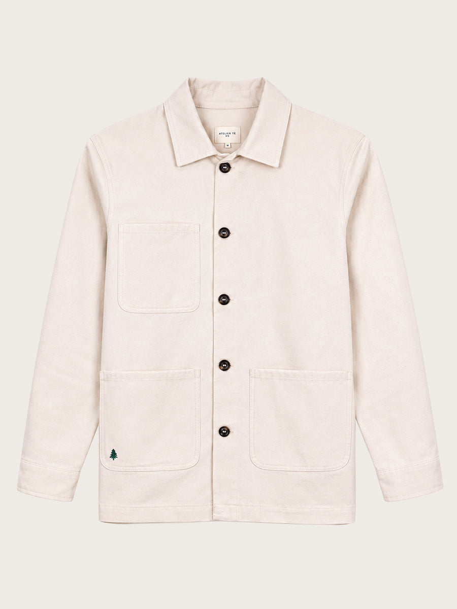 veste Mahaut écrue piquée à plat