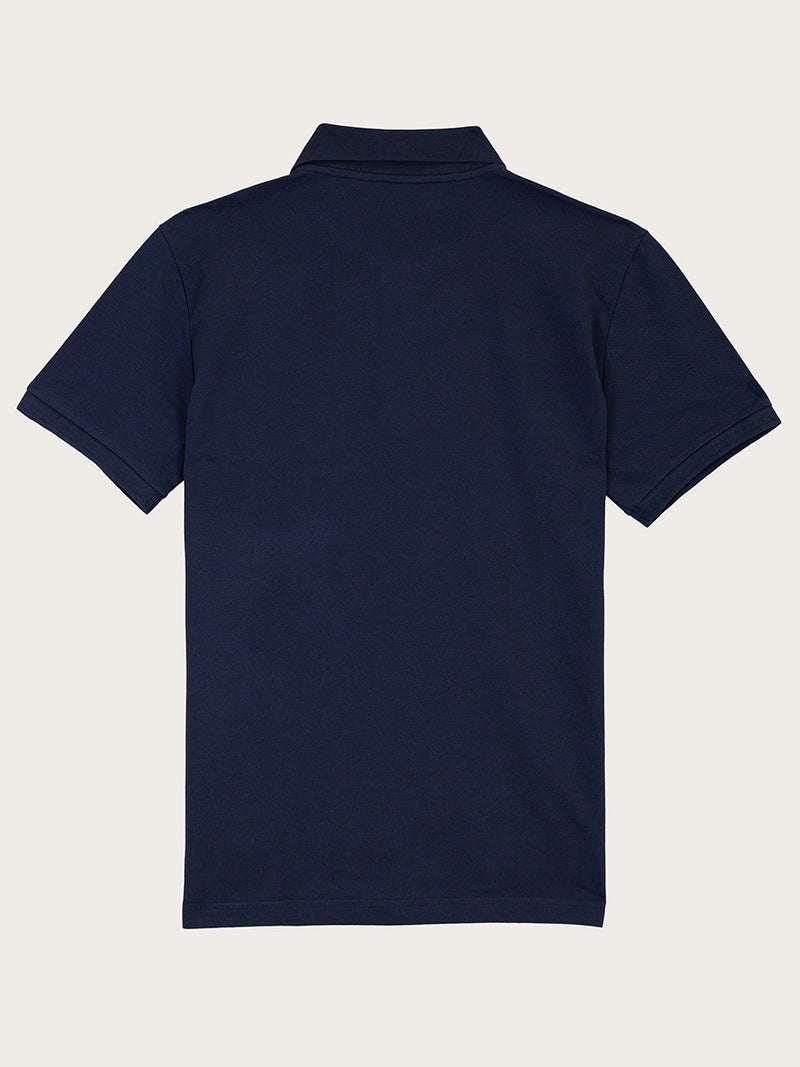 polo Marceau bleu marine piqué à plat vue de dos