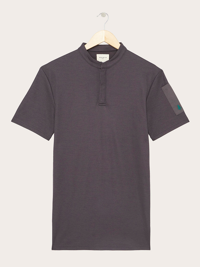 polo Simba gris anthracite MC piqué à plat