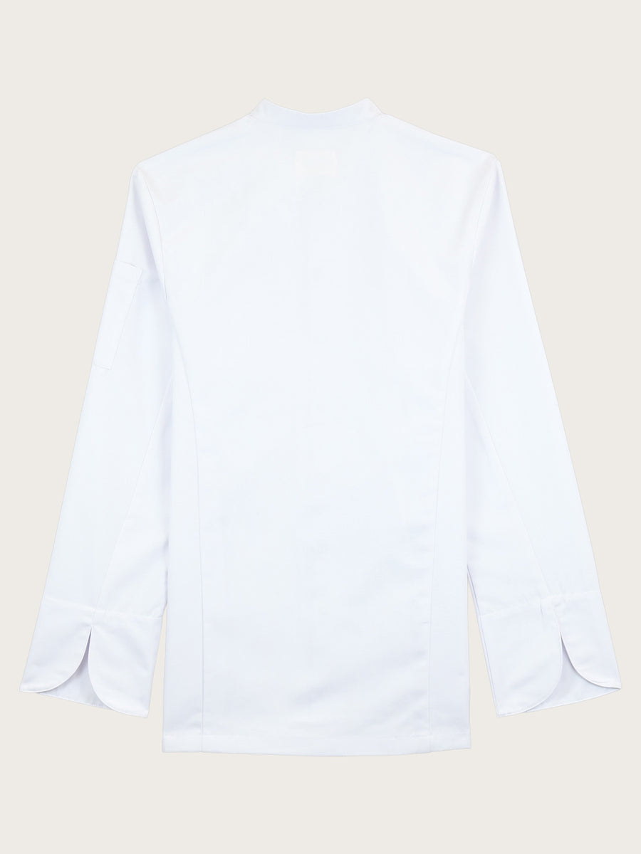 veste Steph blanche piquée à plat vue de dos