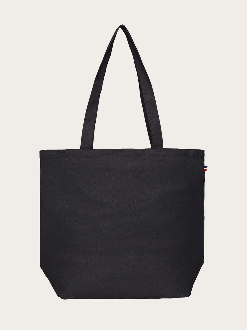 sac Tristan noir piqué à plat