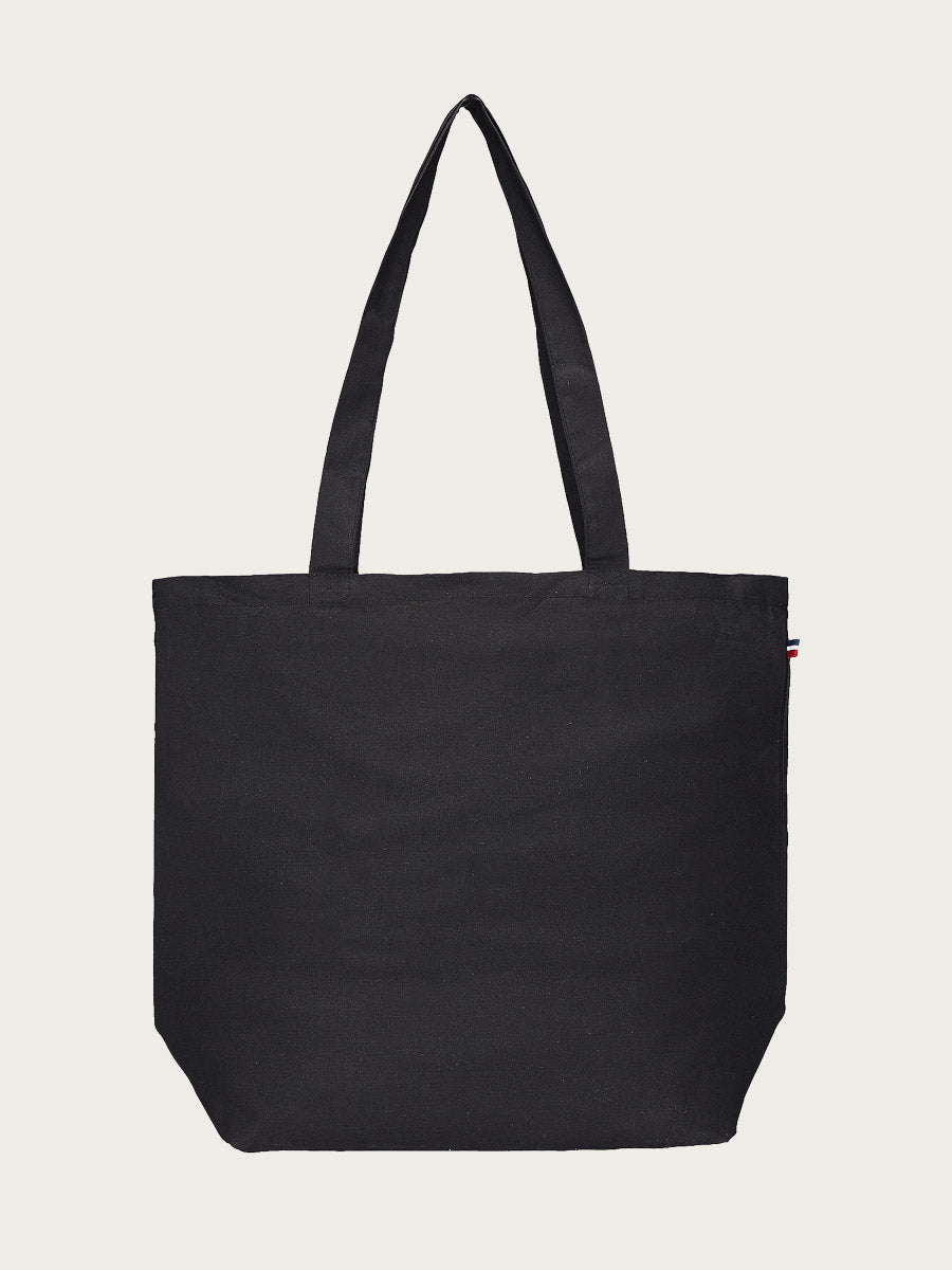 sac Tristan noir piqué à plat