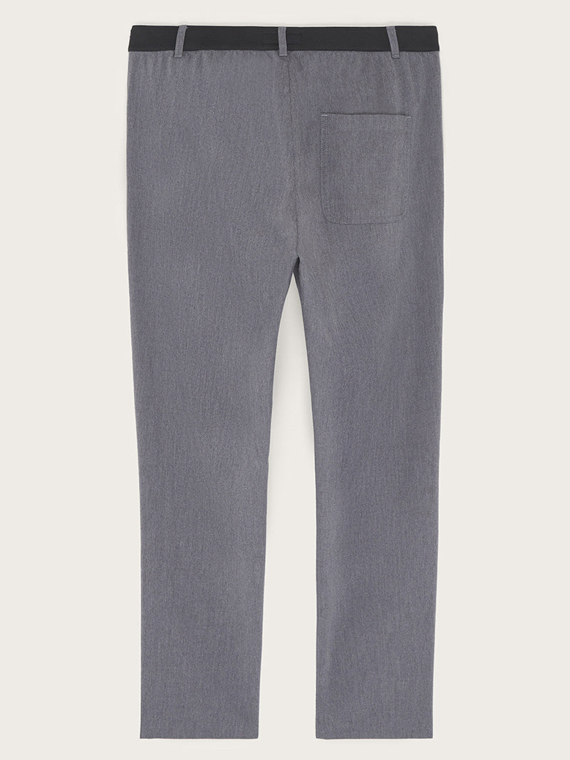 pantalon gris chiné woody à plat vue de dos