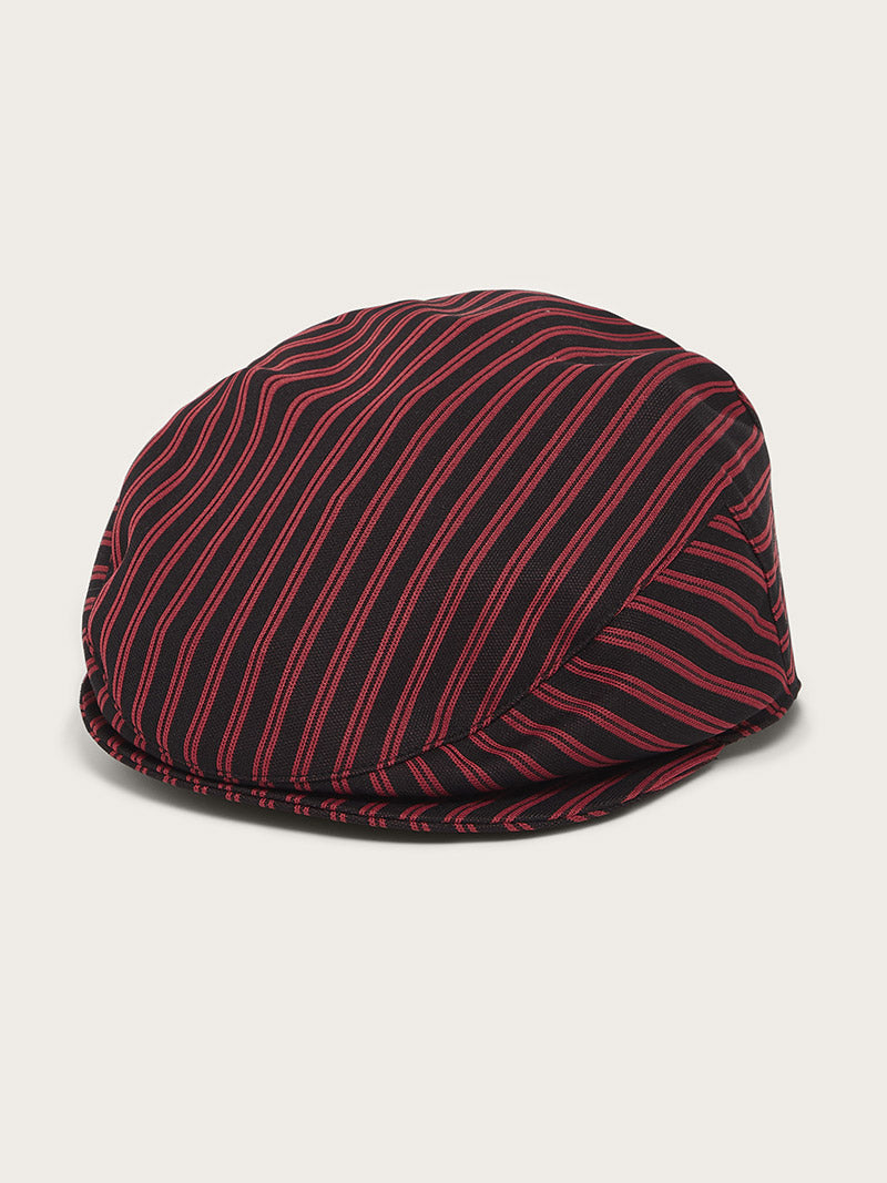 casquette Jeff à rayures rouges et noires