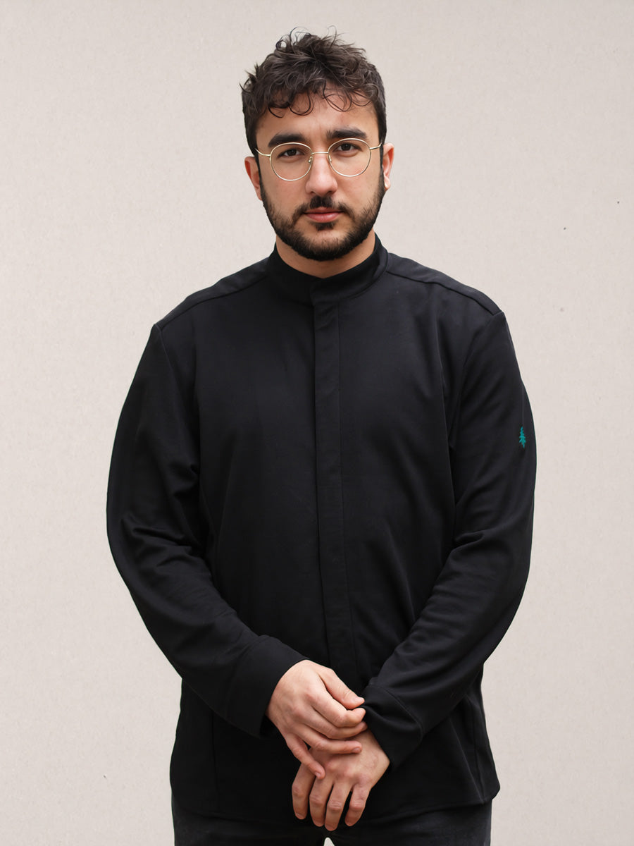veste de cuisine noire lilo sur homme 1