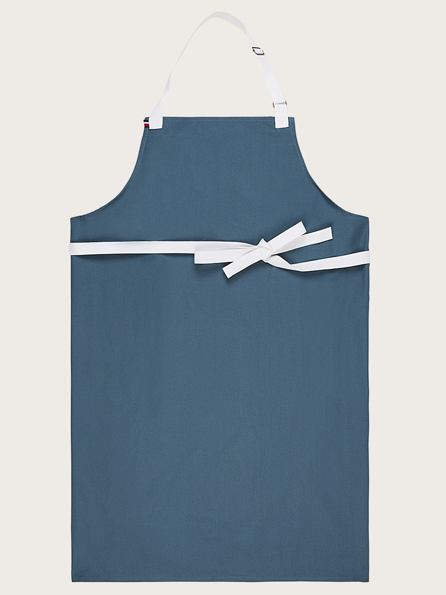 tablier pavane bleu canard sans poche kangourou